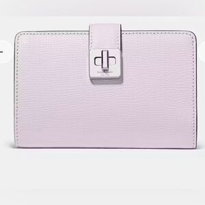 Kate Spade Women’s Phoebe Refined Grain Leather Turn Lock Wallet Lilac